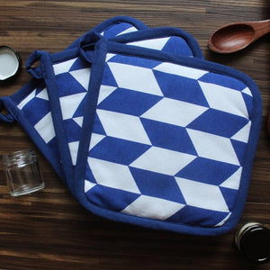 Cotton Classic Diamond Royal Blue Pot Holders Pack Of 3 freeshipping - Airwill