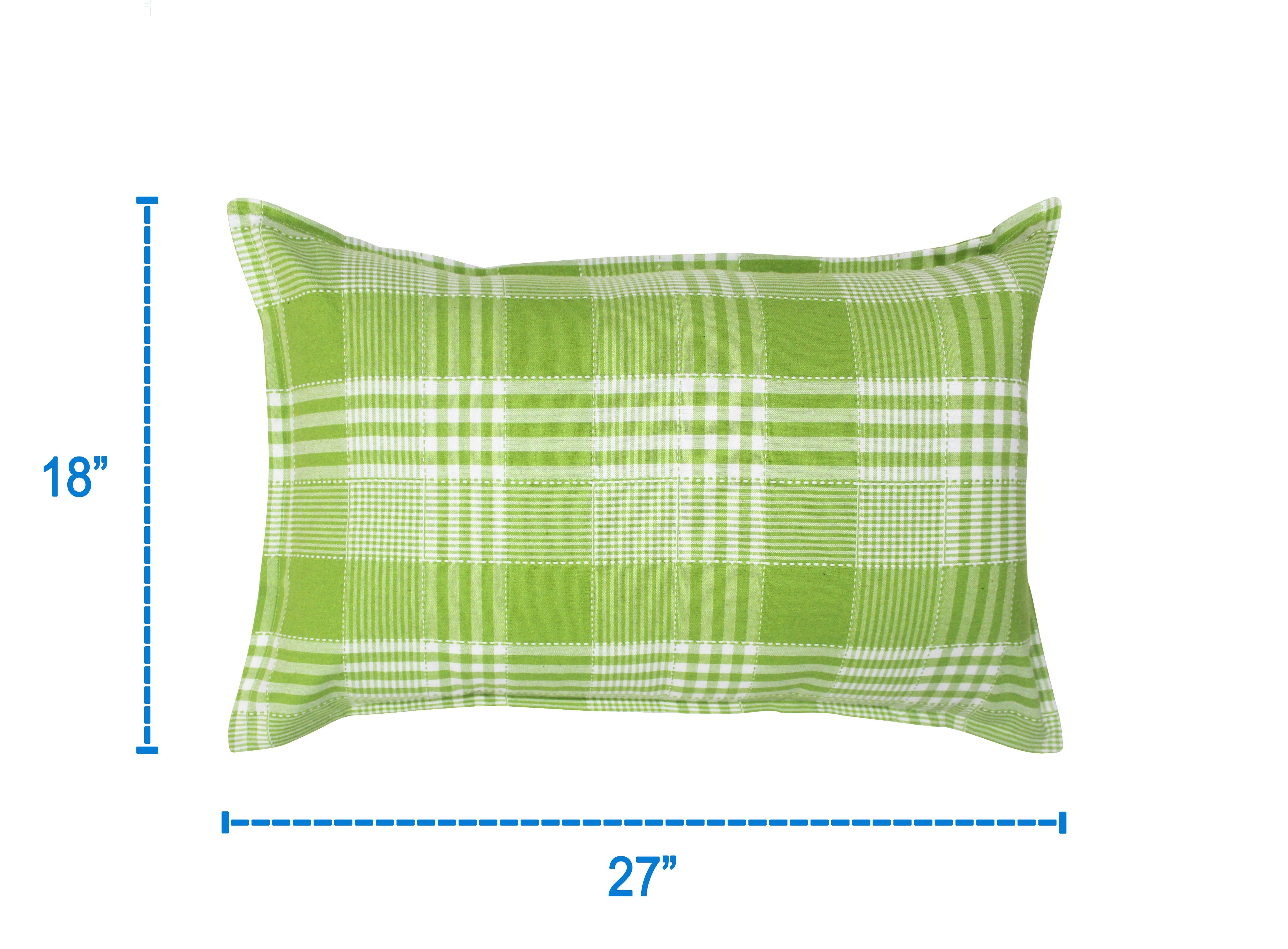 Cotton Track Dobby Green Pillow Covers Pack Of 2