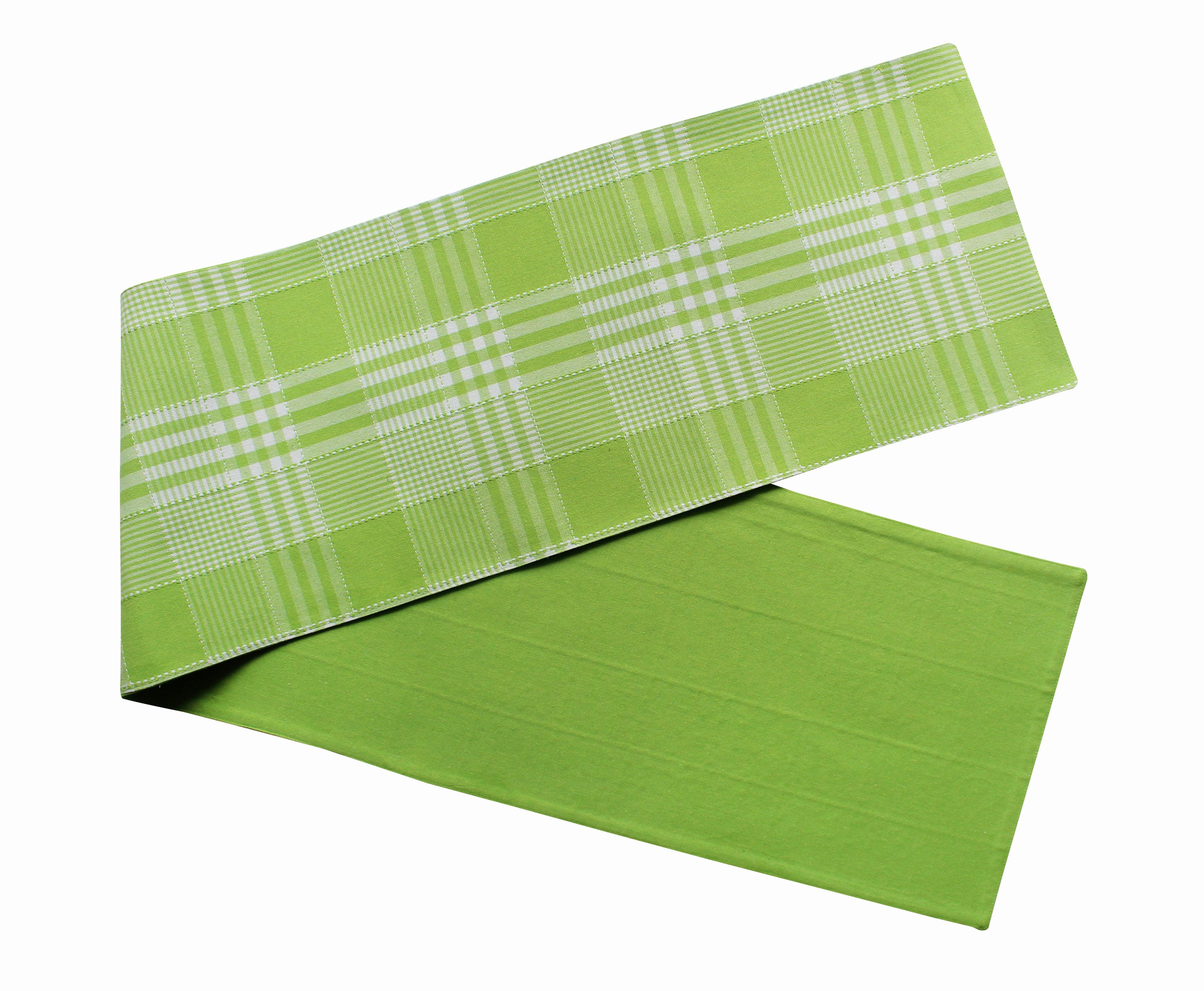 Cotton Track Dobby Green Table Runner