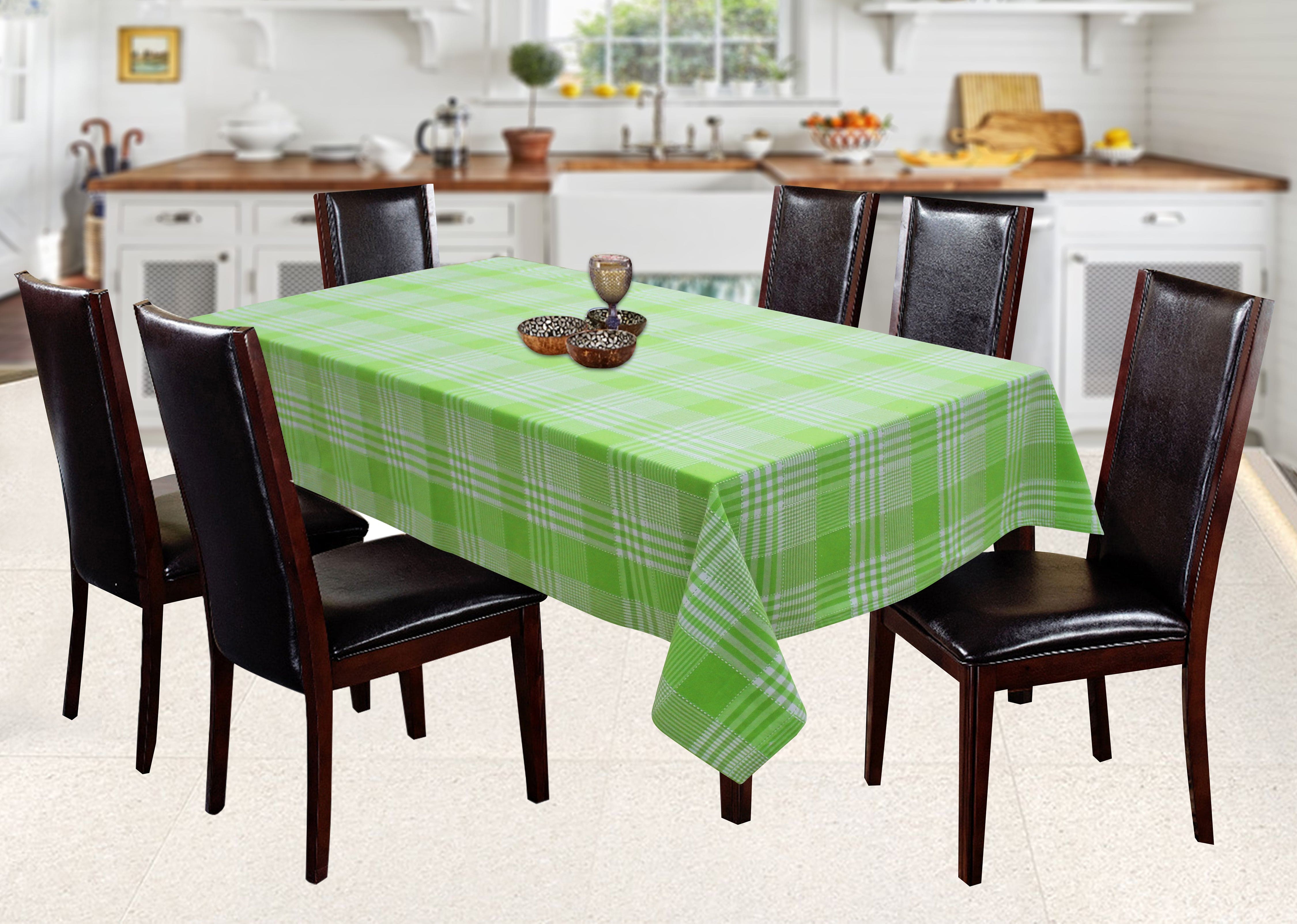 Cotton Track Dobby Green 4 Seater Table Cloths
