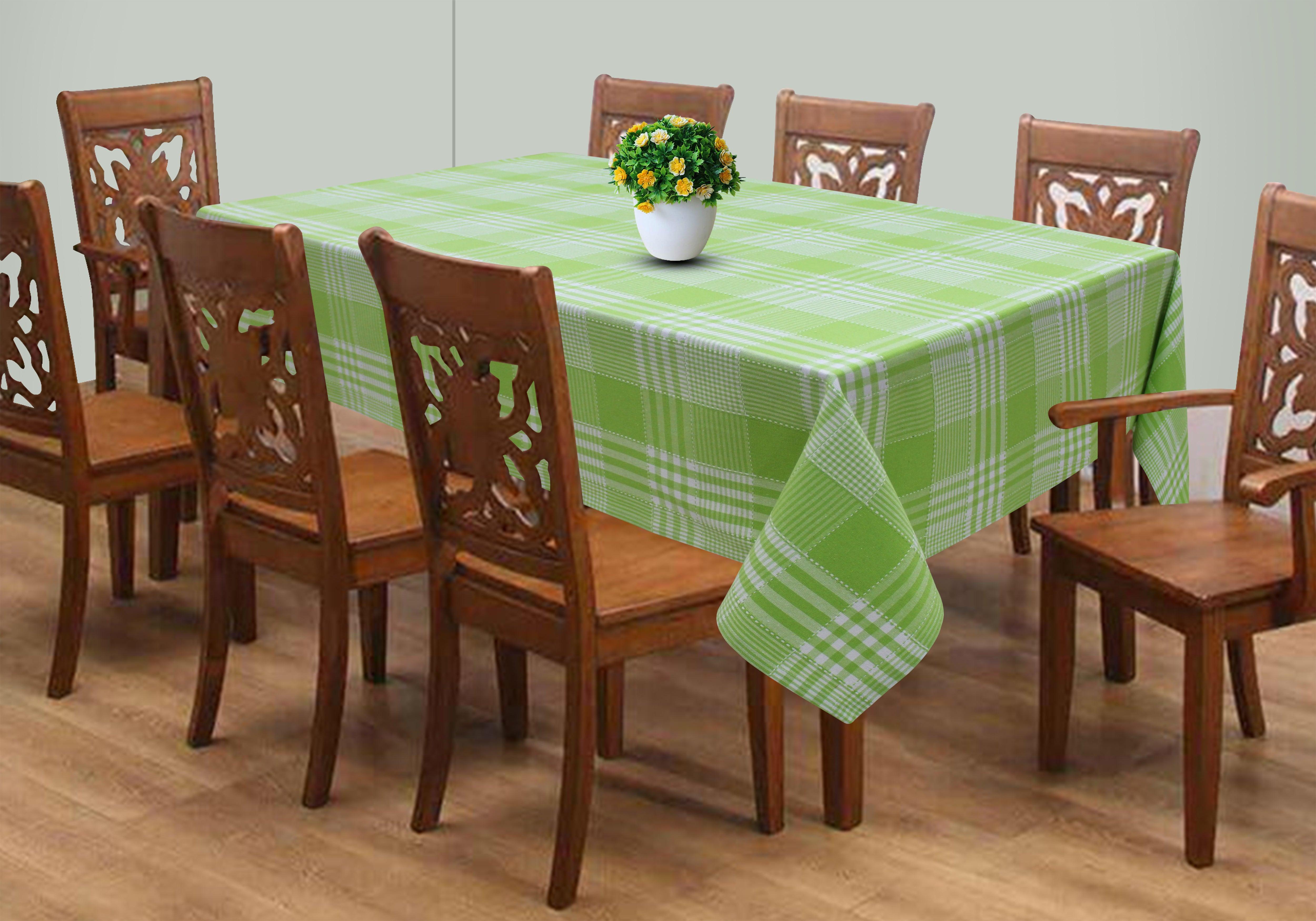 Cotton Track Dobby Green 8 Seater Table Cloths