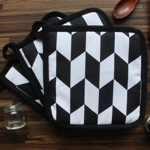 Cotton Classic Diamond Black Pot Holders Pack Of 3 freeshipping - Airwill