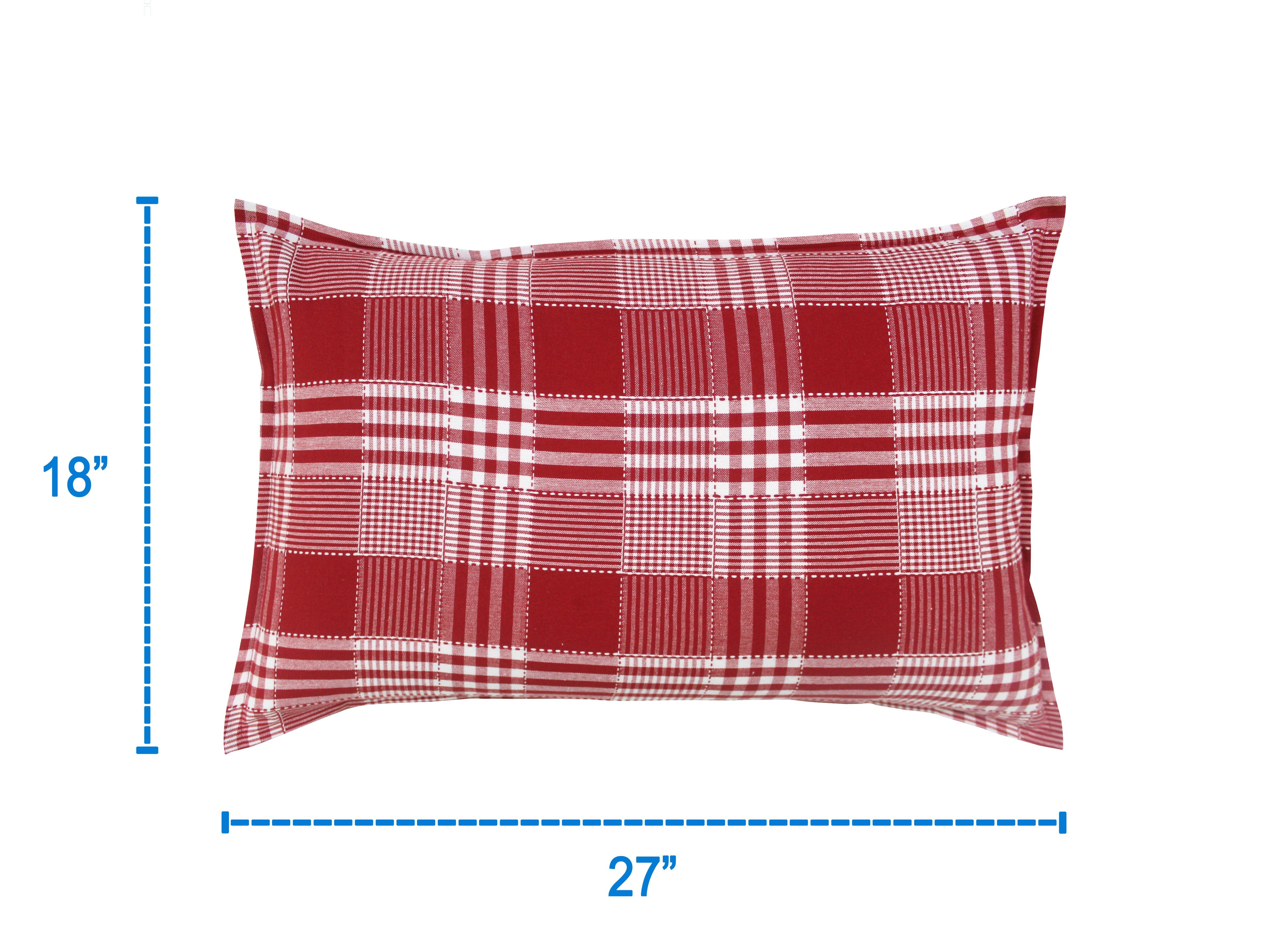 Cotton Track Dobby Red Pillow Covers Pack Of 2