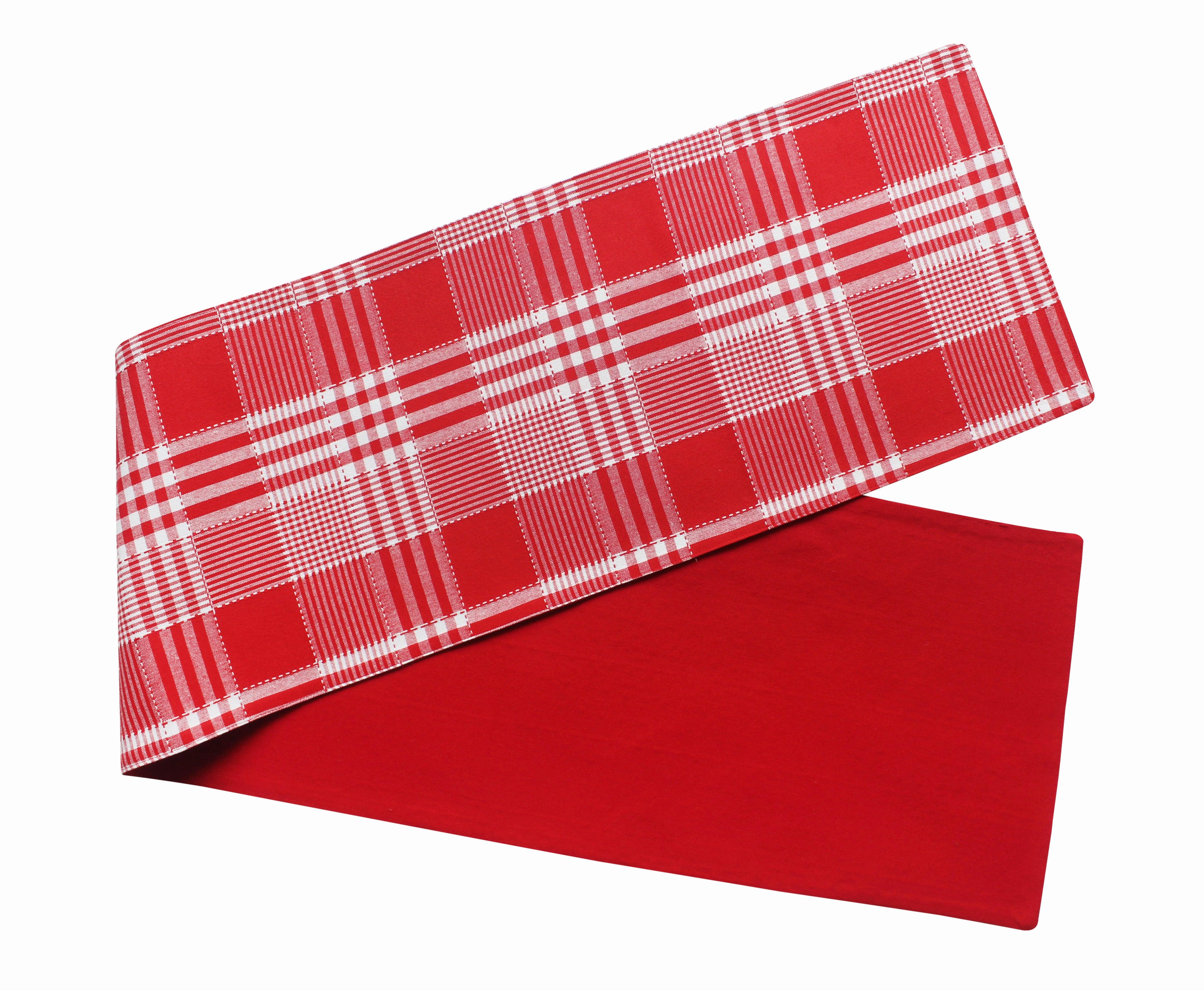 Cotton Track Dobby Red Table Runner