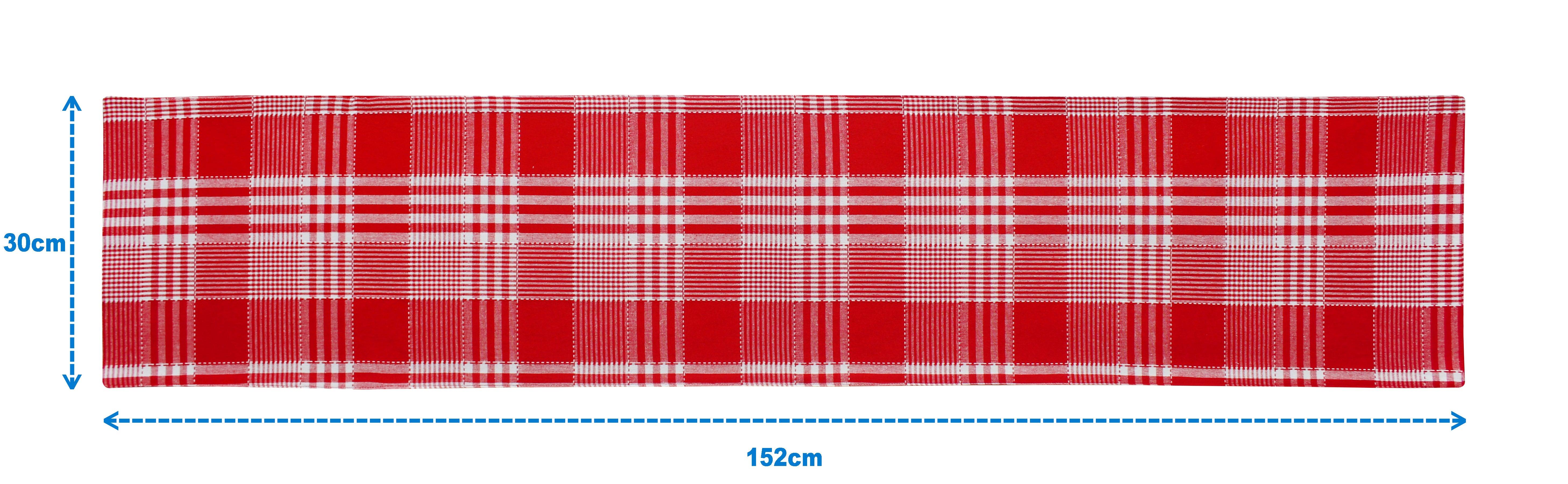 Cotton Track Dobby Red Table Runner