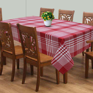 Cotton Track Dobby Red 8 Seater Table Cloths Pack Of 1 freeshipping - Airwill