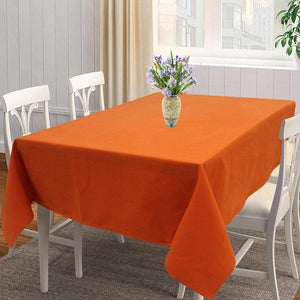 Cotton Solid Orange 4 Seater Table Cloths Pack Of 1 freeshipping - Airwill