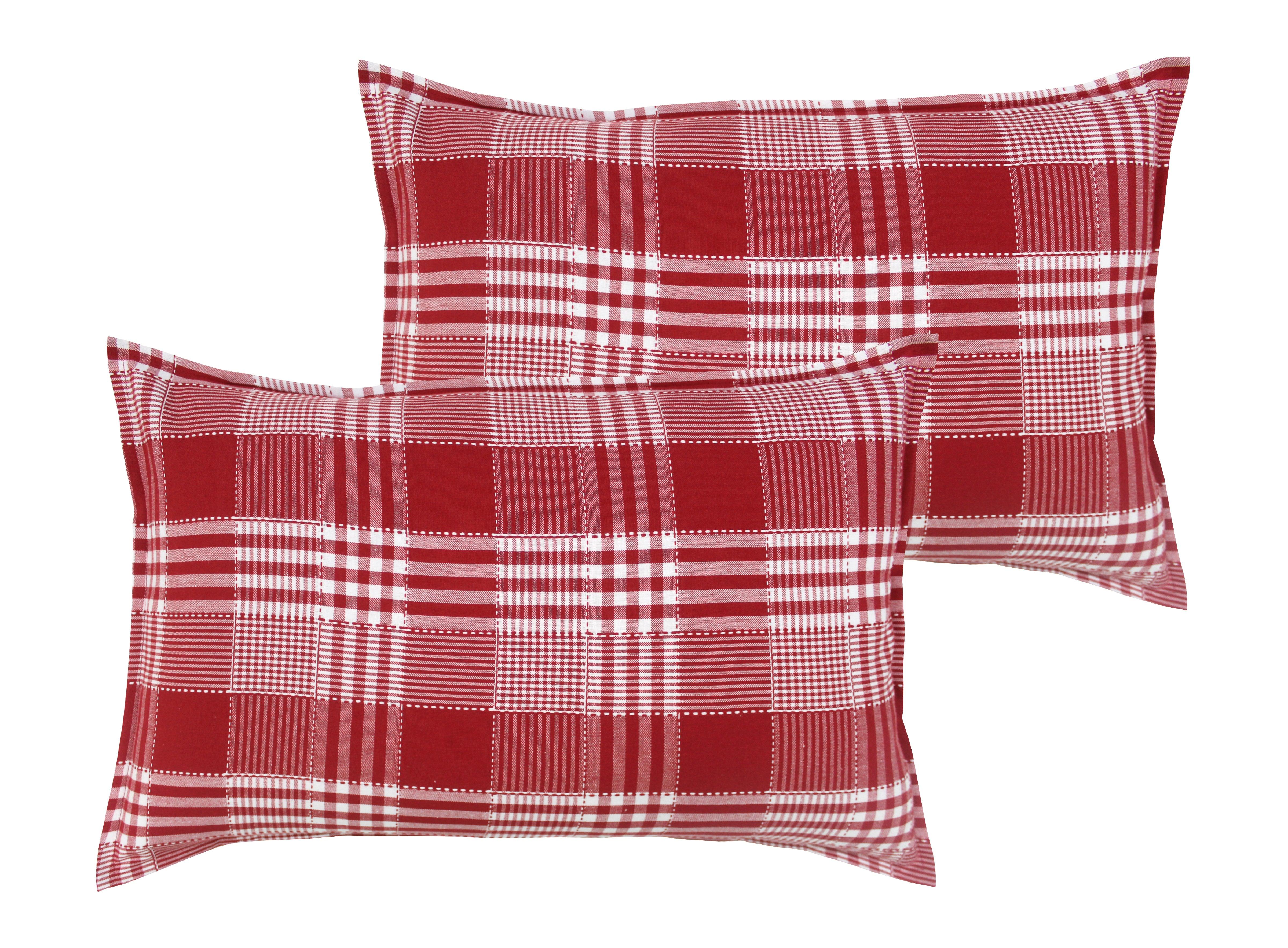 Cotton Track Dobby Red Pillow Covers Pack Of 2
