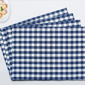 Cotton Gingham Check Blue Table Placemats Pack Of 4 freeshipping - Airwill
