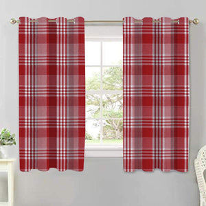Cotton Track Dobby Red 5ft Window Curtains Pack Of 2 freeshipping - Airwill