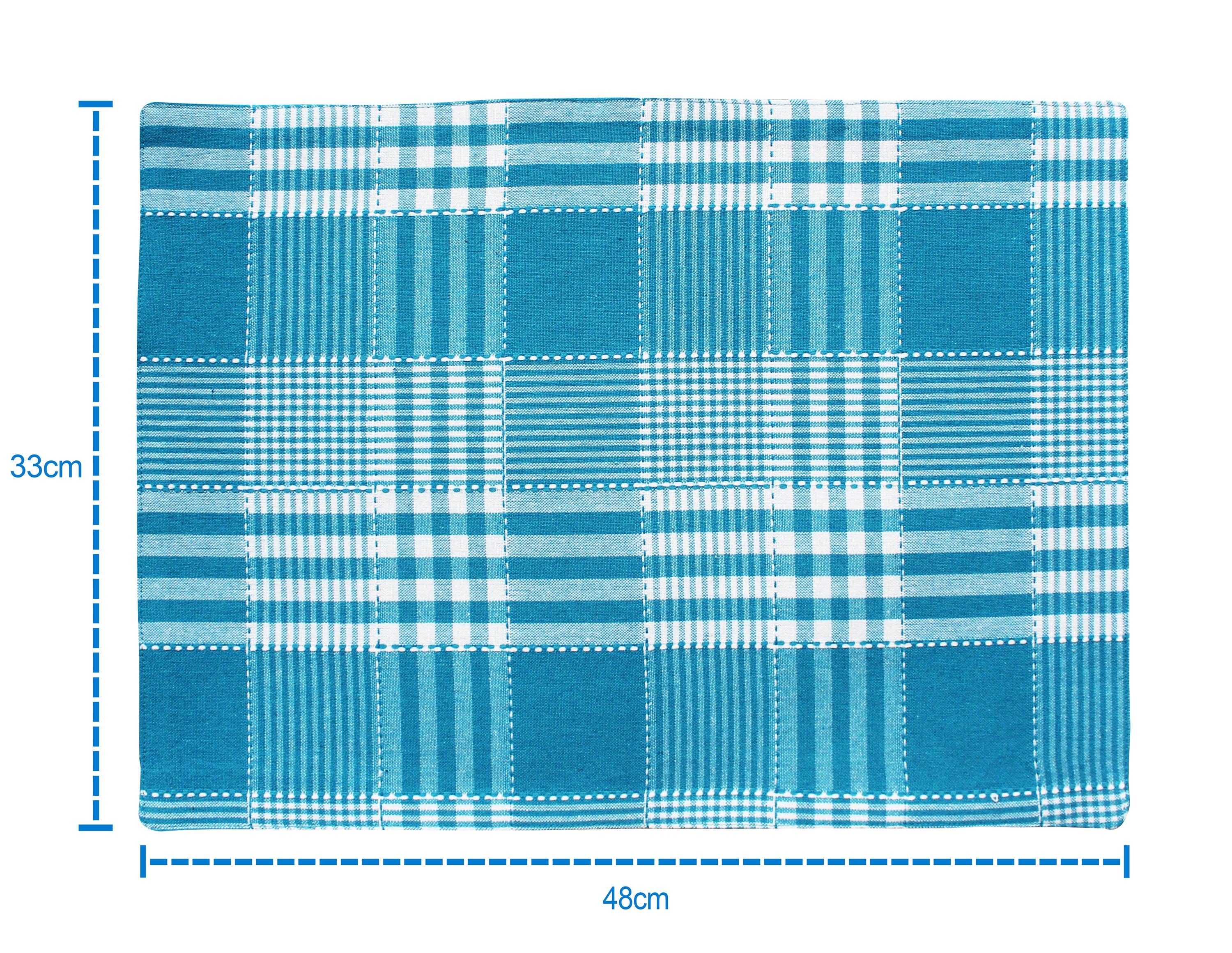 Cotton Track Dobby Blue Table Placemats Pack Of 4