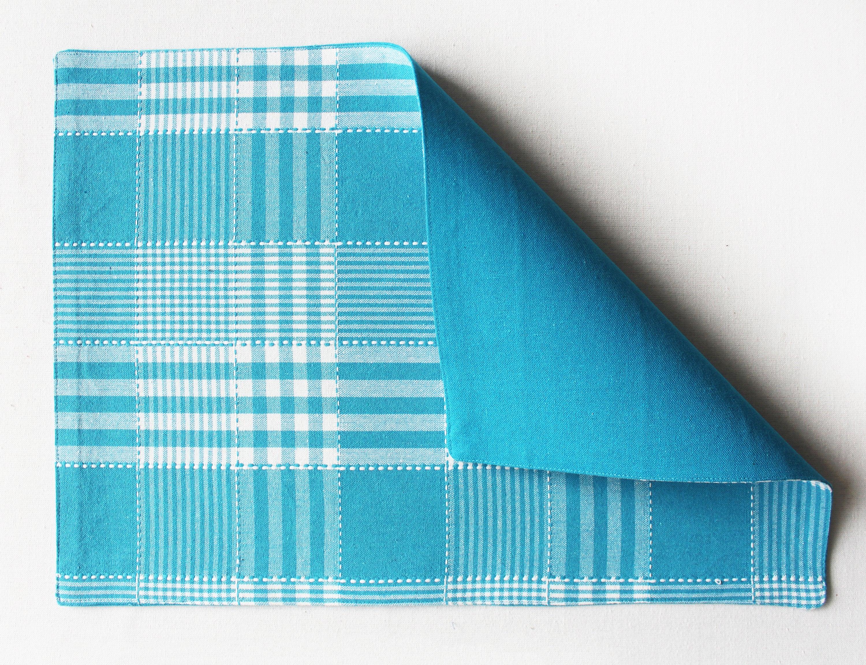 Cotton Track Dobby Blue Table Placemats Pack Of 4