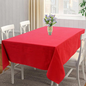 Cotton Solid Red 4 Seater Table Cloths Pack Of 1 freeshipping - Airwill