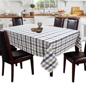 Cotton Lanfranki Grey Check 6 Seater Table Cloths Pack Of 1 freeshipping - Airwill