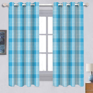 Cotton Track Dobby Blue 5ft Window Curtains Pack Of 2 freeshipping - Airwill
