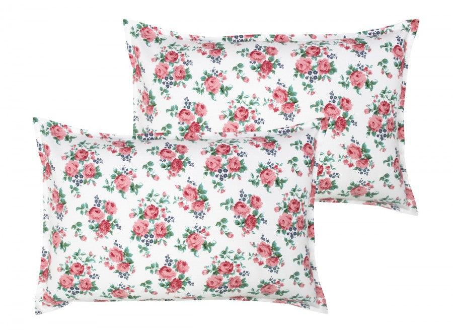 Cotton Small Pink Rose Pillow Covers Pack Of 2