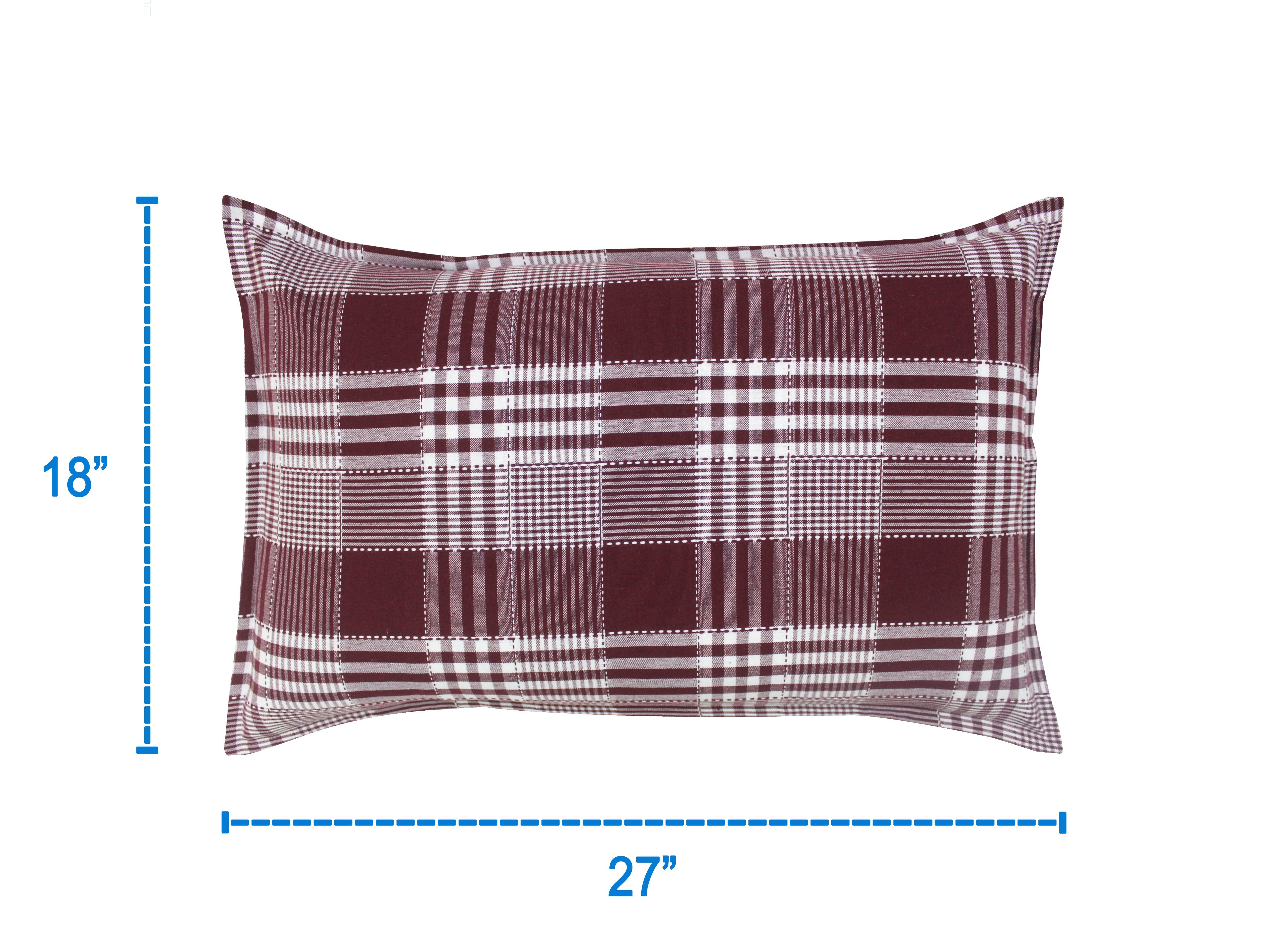 Cotton Track Dobby Maroon Pillow Covers Pack Of 2