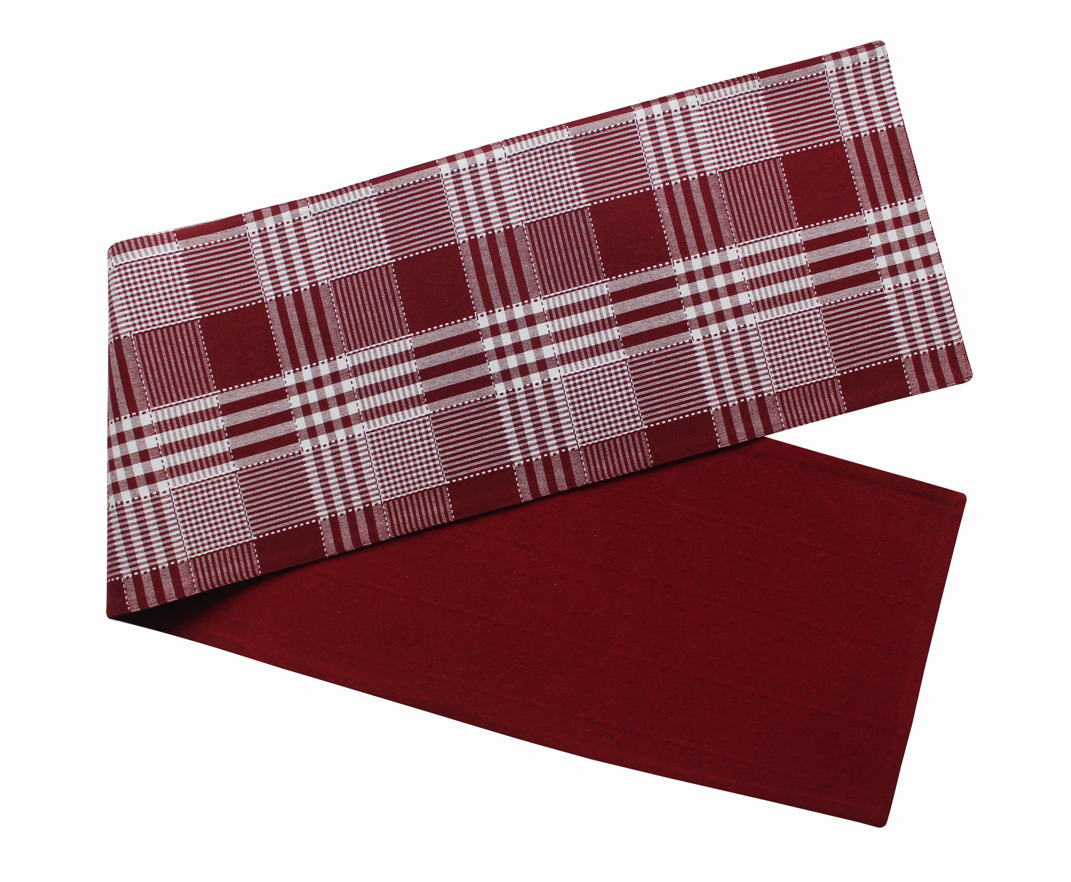 Cotton Track Dobby Maroon Table Runner