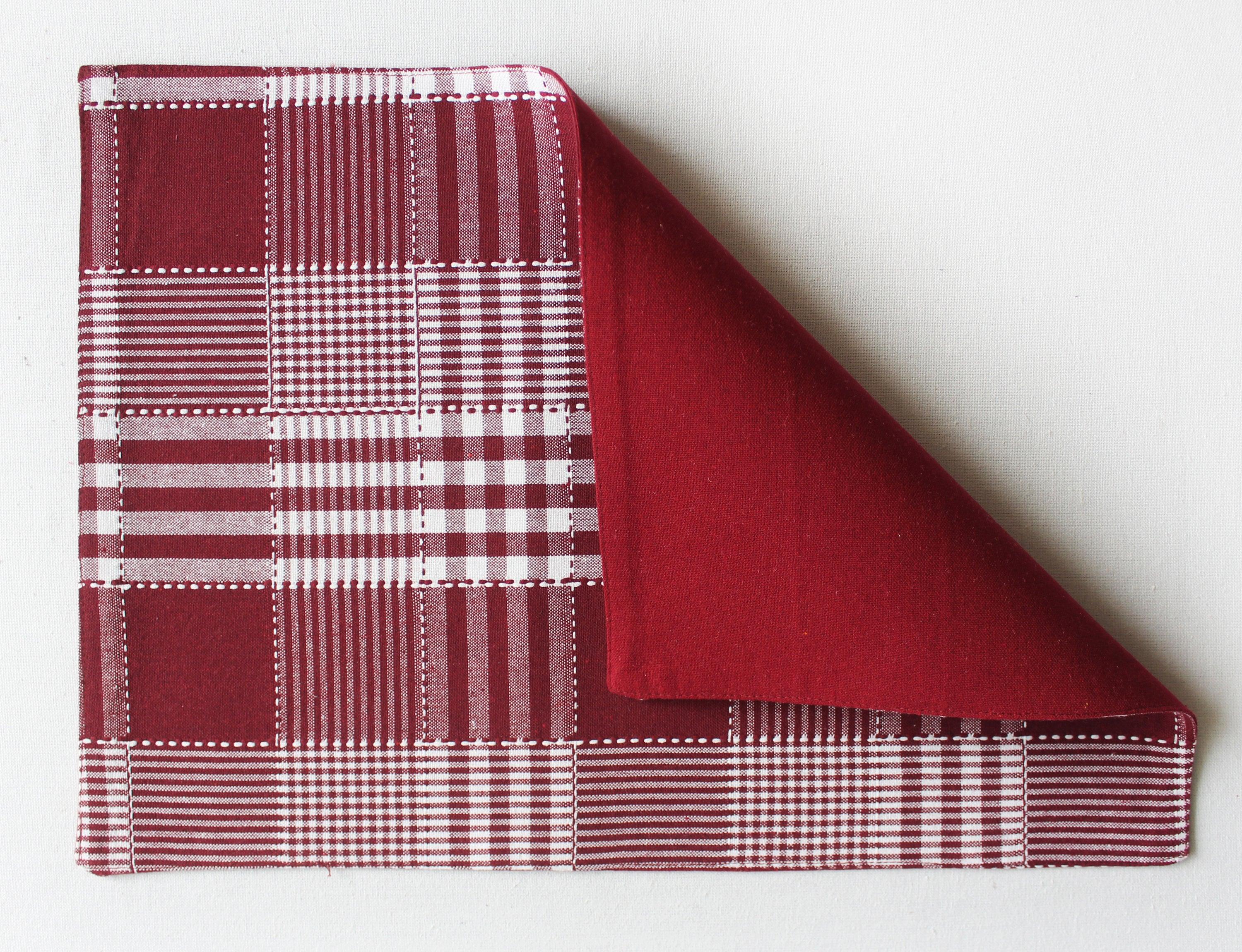 Cotton Track Dobby Maroon Table Placemats Pack Of 4