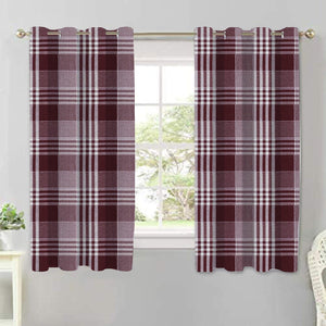 Cotton Track Dobby Maroon 5ft Window Curtains Pack Of 2 freeshipping - Airwill