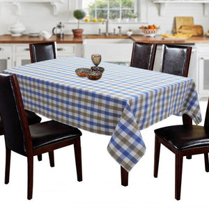Cotton Lanfranki Blue Check 6 Seater Table Cloths Pack Of 1 freeshipping - Airwill