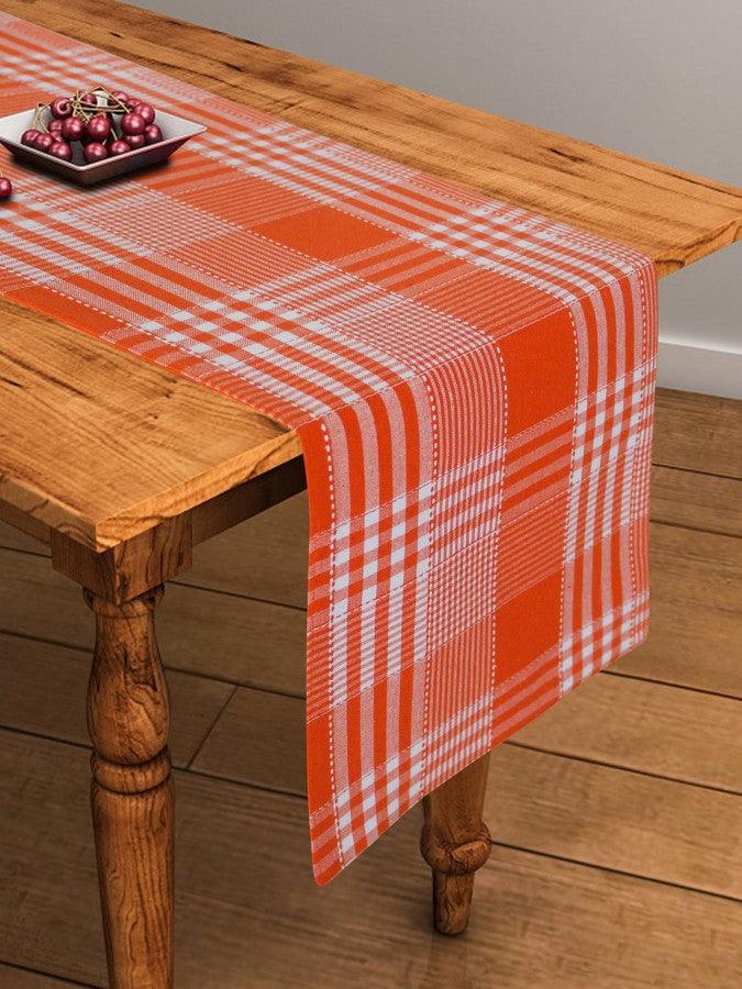 Cotton Track Dobby Orange Table Runner