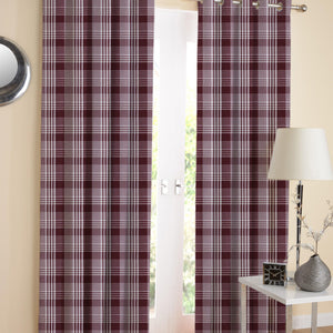 Cotton Track Dobby Maroon Long 9ft Door Curtains Pack Of 2 freeshipping - Airwill