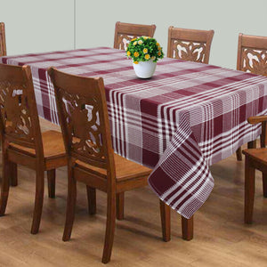 Cotton Track Dobby Maroon 8 Seater Table Cloths Pack Of 1 freeshipping - Airwill