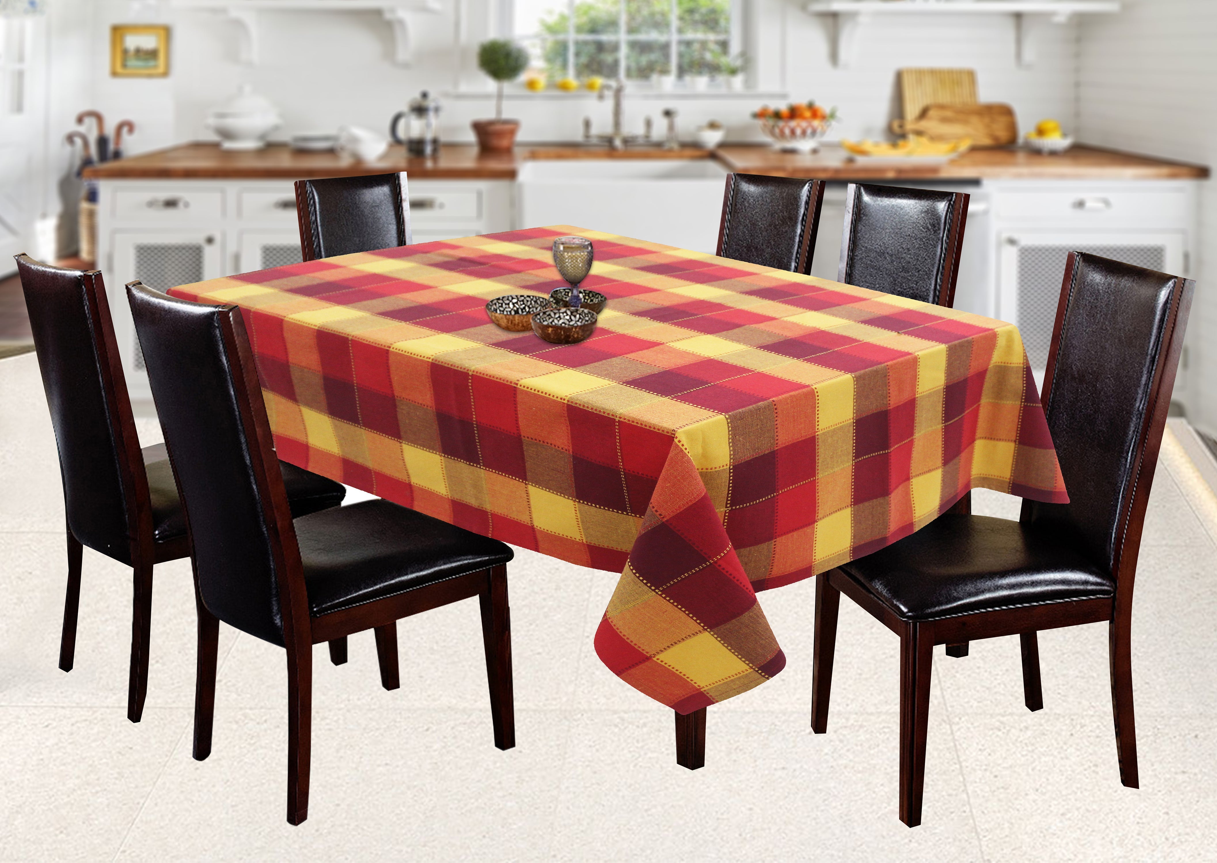 Cotton Dobby Red 8 Seater Table Cloths