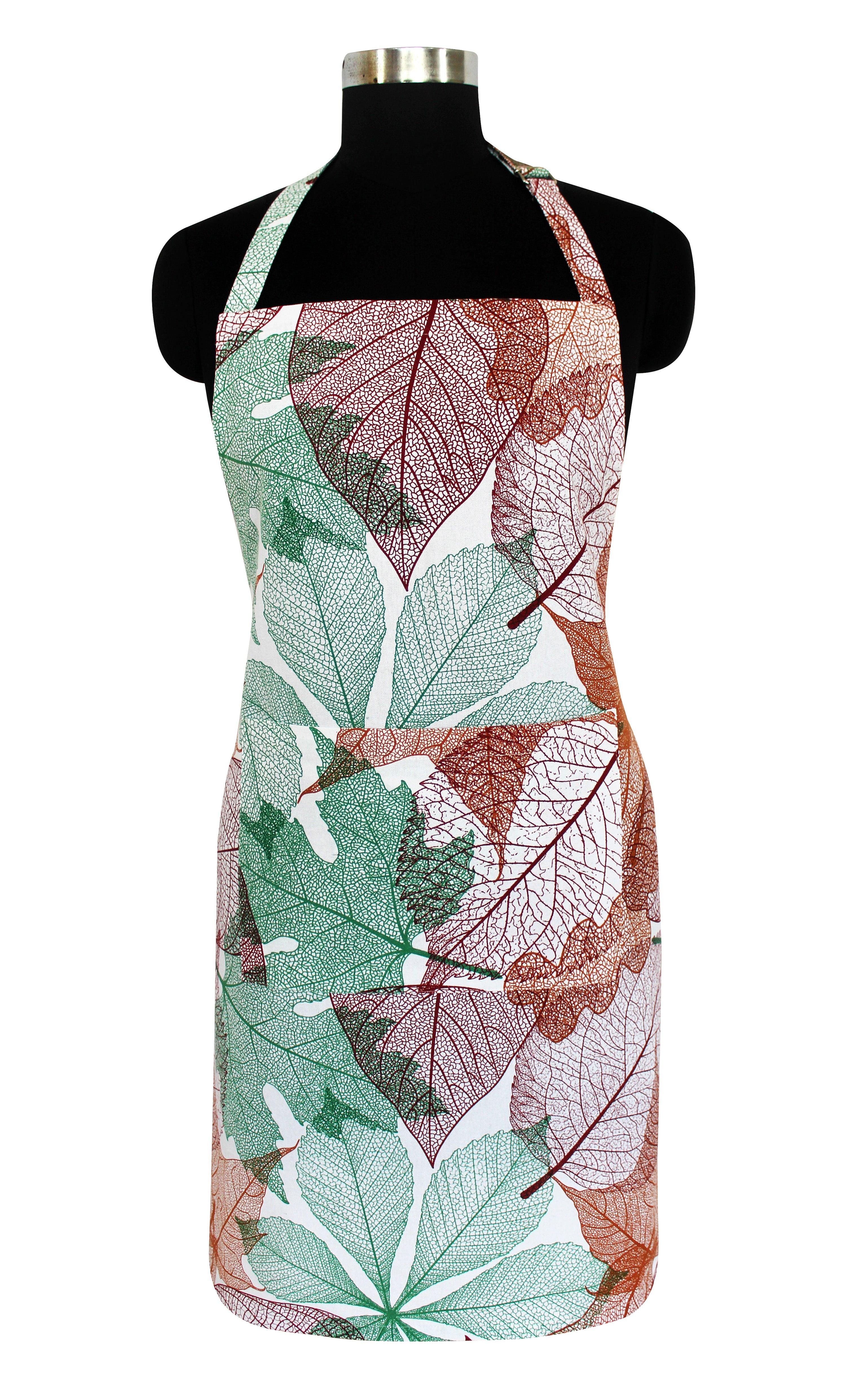 Cotton Vein Leaf Free Size Apron