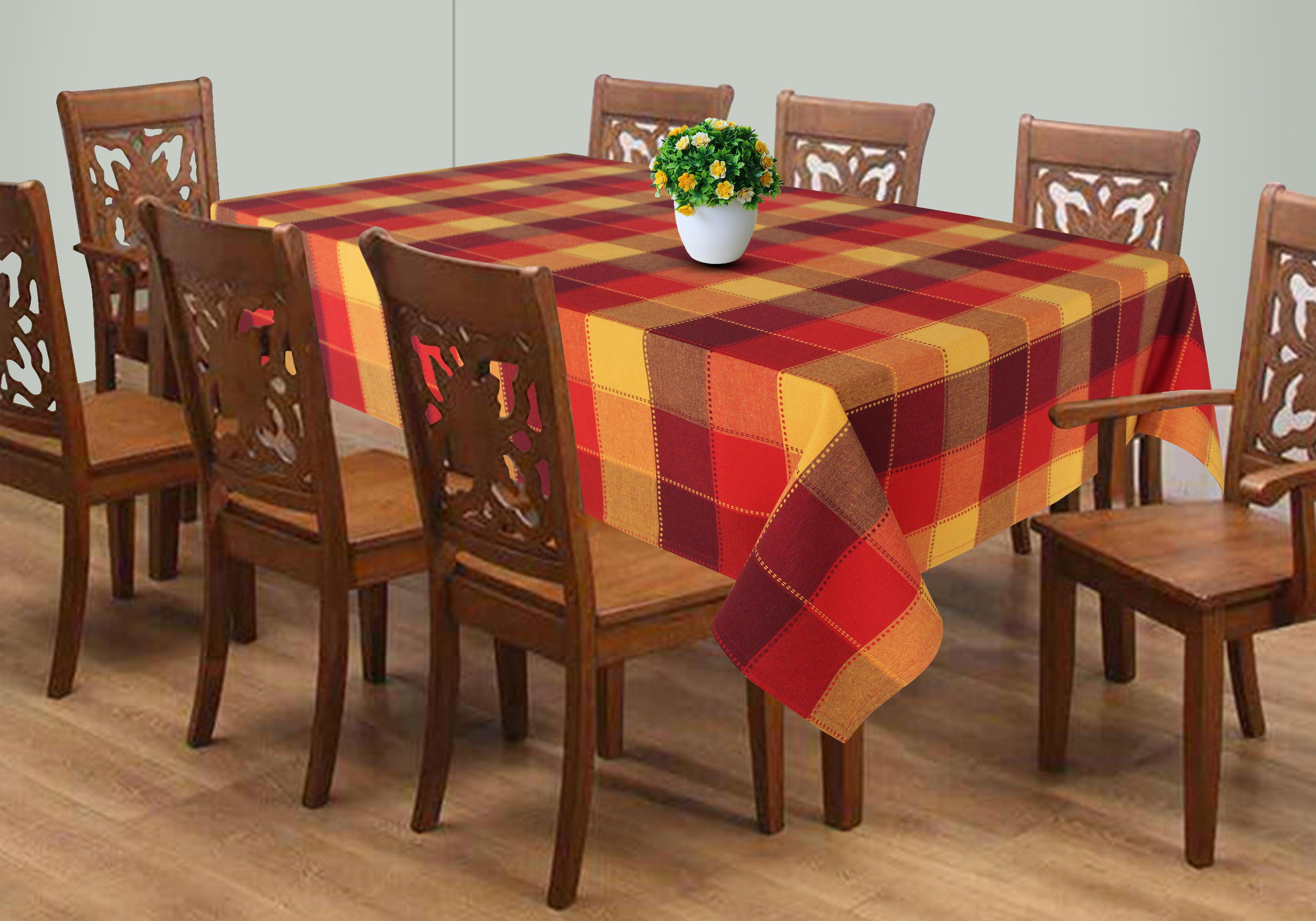 Cotton Dobby Red 8 Seater Table Cloths