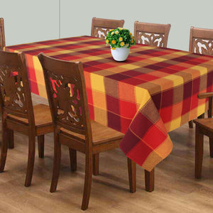 Cotton Dobby Red 8 Seater Table Cloths Pack Of 1 freeshipping - Airwill