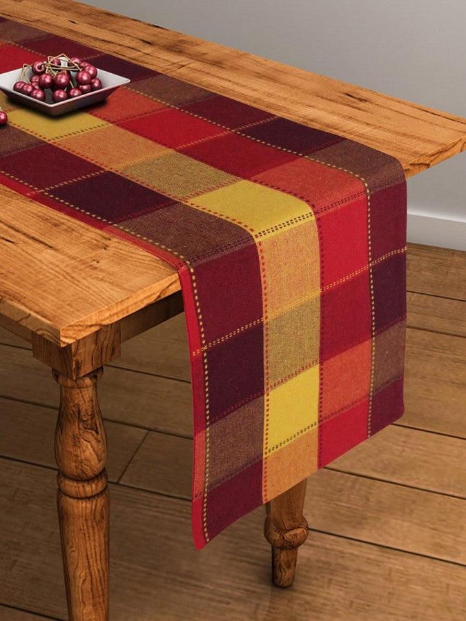 Cotton Dobby Red Table Runner