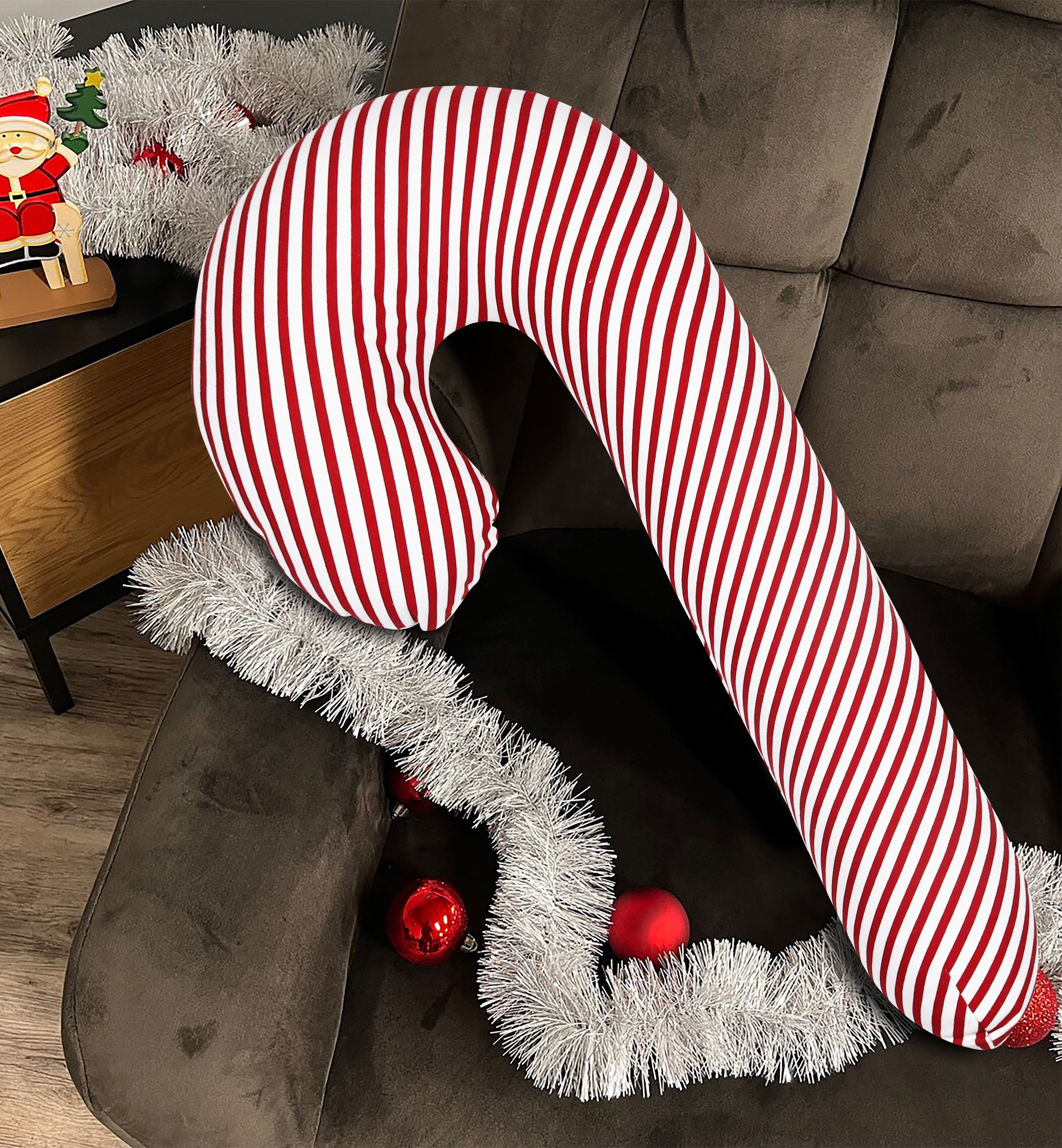 Cotton Christmas Big Red Cross Designed, Bell / Candy / Star / Tree Shaped Cushion with Recron Filled