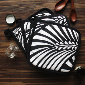 Cotton Black Zebra Pot Holders Pack Of 3 freeshipping - Airwill
