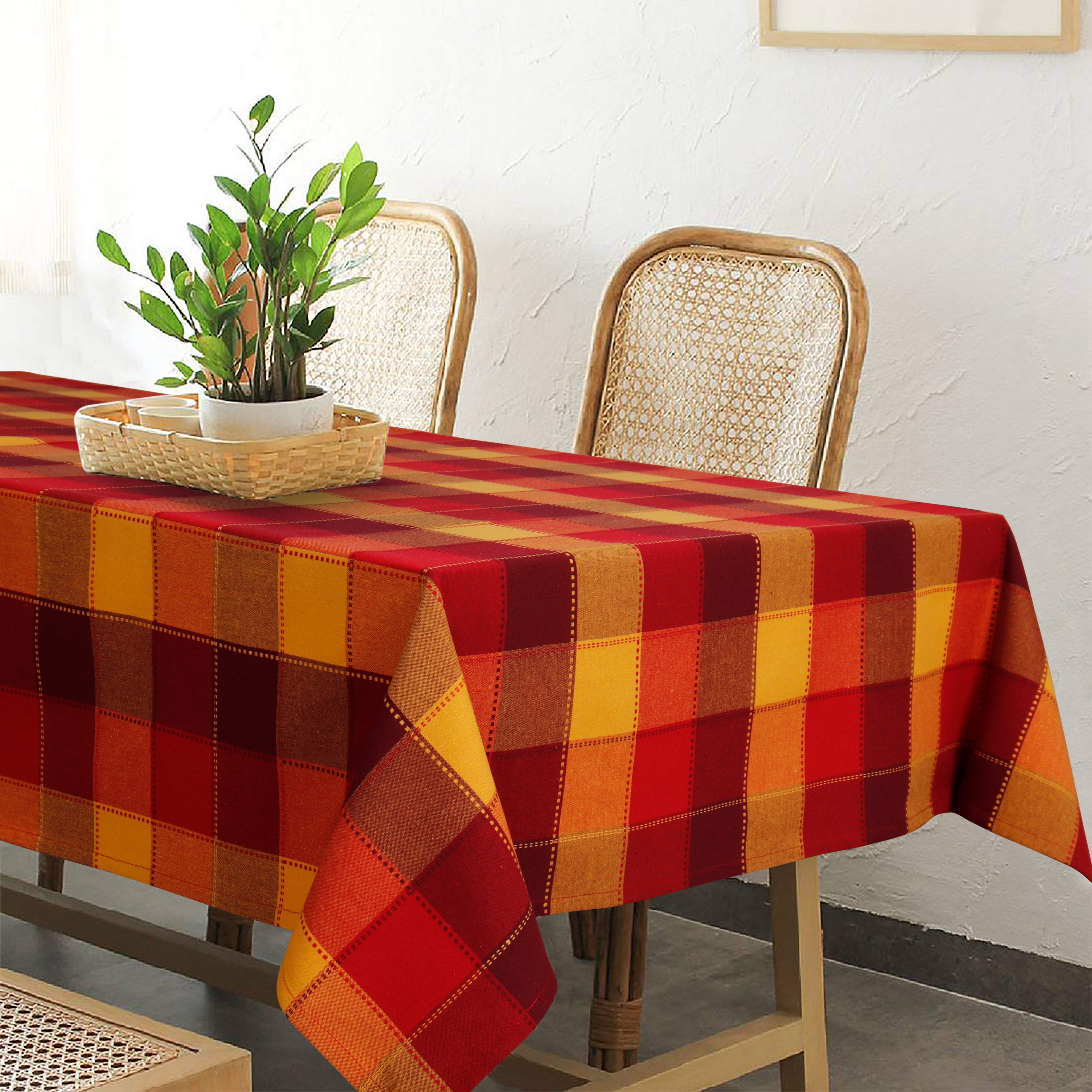 Cotton Dobby Red 8 Seater Table Cloths