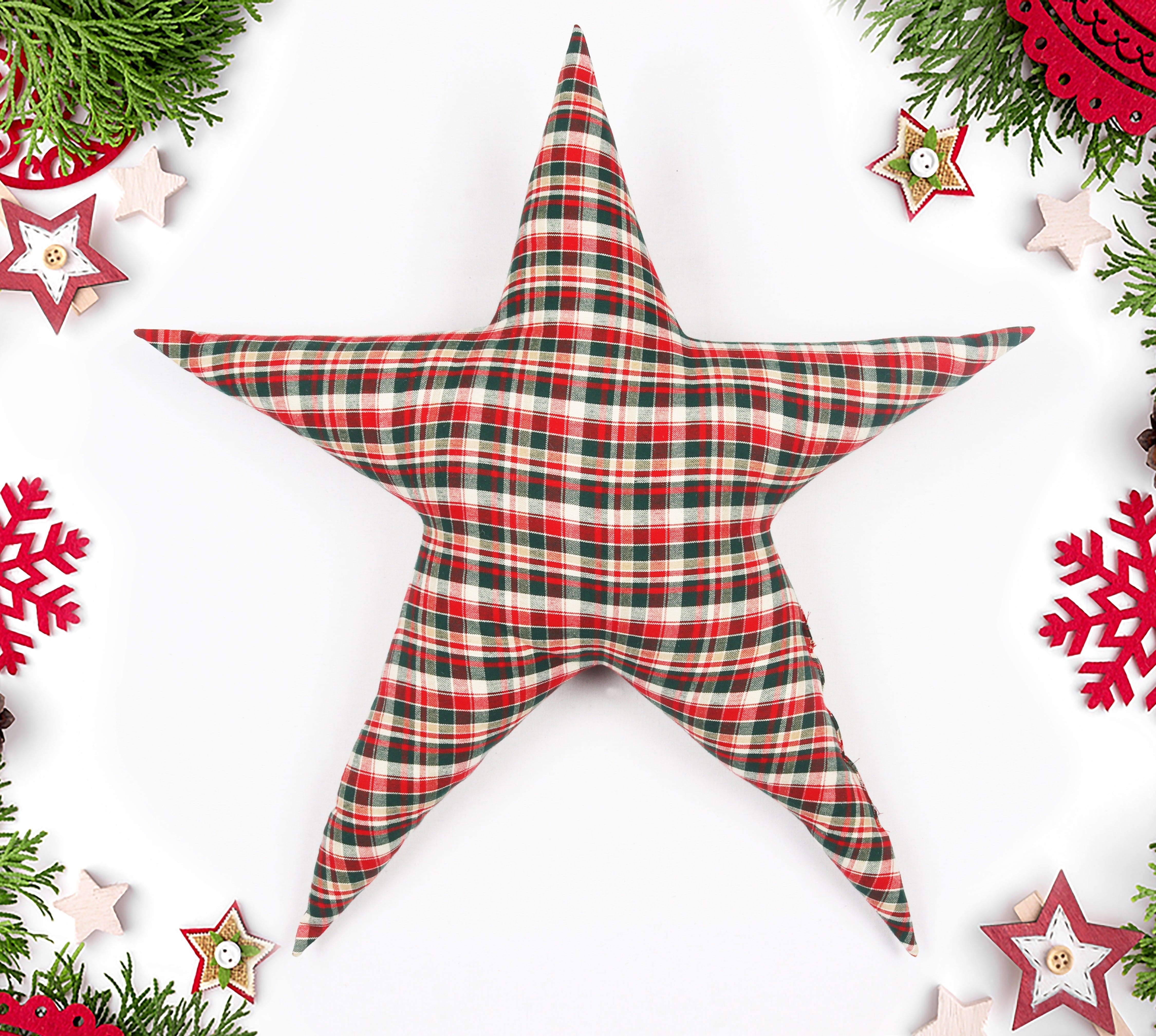 Cotton Christmas Traditional Designed, Bell / Candy / Star / Tree Shaped Cushion with Recron Filled