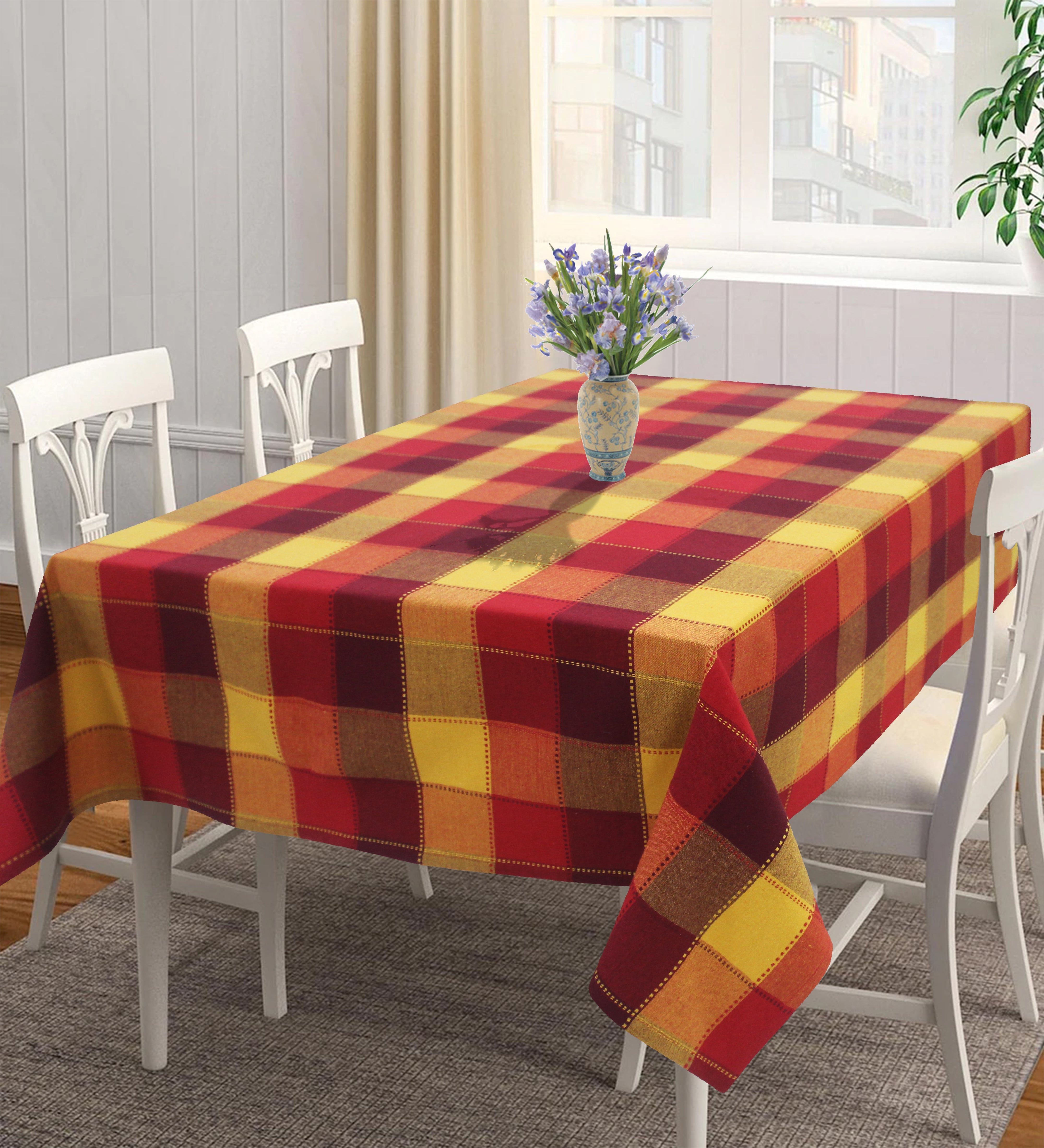 Cotton Dobby Red 8 Seater Table Cloths