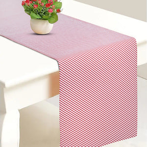 Cotton Xmas Cross Stripes Table Runner