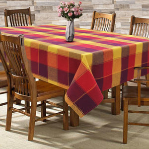Cotton Dobby Red 6 Seater Table Cloths Pack Of 1 freeshipping - Airwill