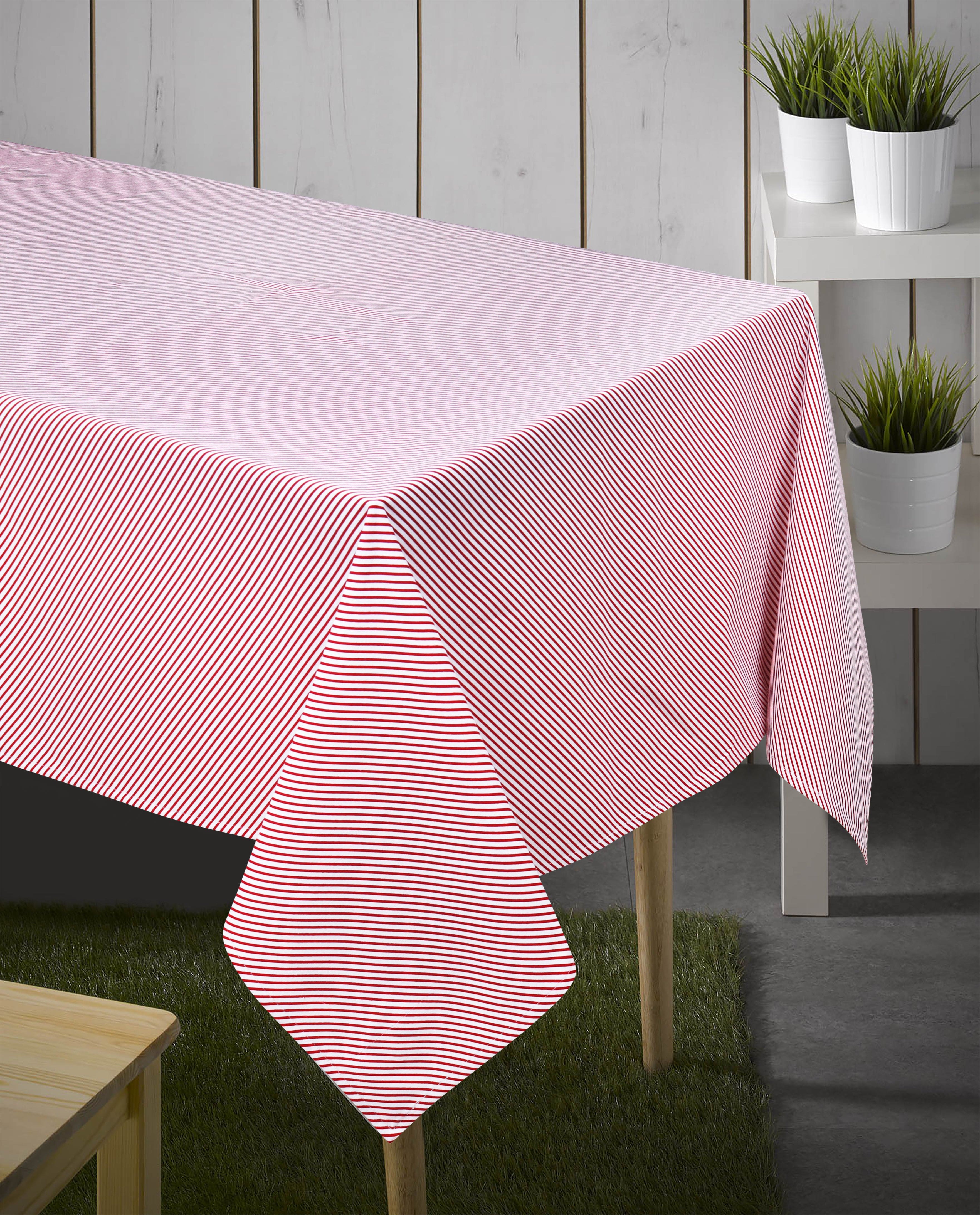 Cotton Xmas Cross Stripes 2 Seaters Table Cloths