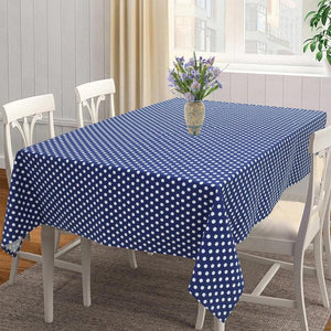 Cotton Polka Dot Blue 4 Seater Table Cloths Pack Of 1 freeshipping - Airwill