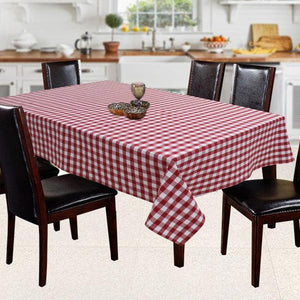 Cotton Gingham Check Red 6 Seater Table Cloths Pack Of 1 freeshipping - Airwill