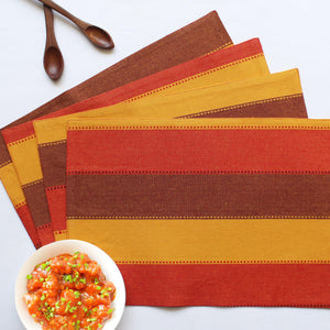 Cotton Dobby Stripe Placemats Pack of 4 freeshipping - Airwill