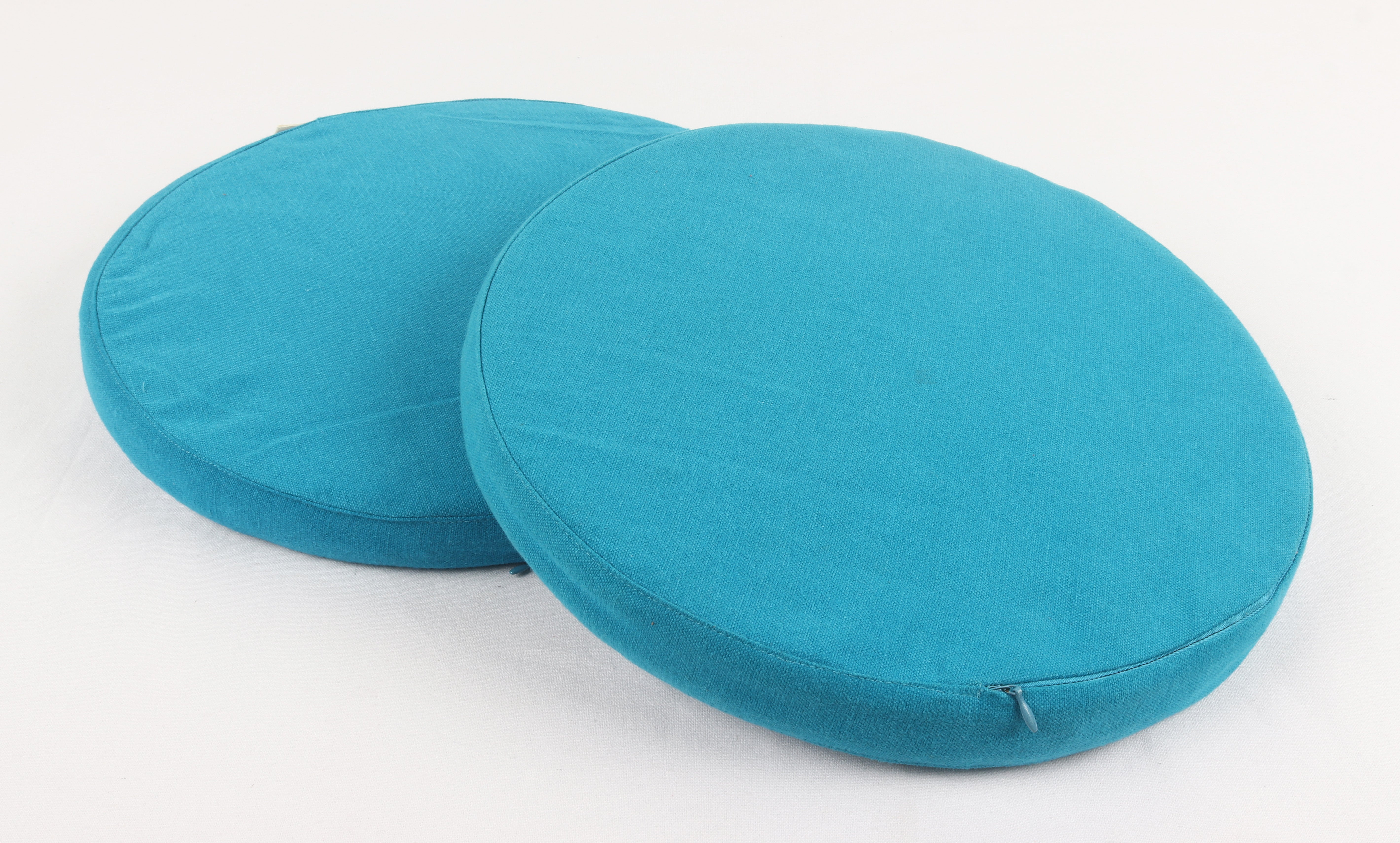 Cotton Blue Round Chair Pad Pack of 2