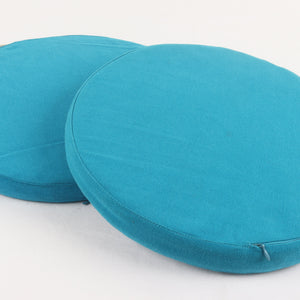 Cotton Blue Round Chair Pad Pack of 2