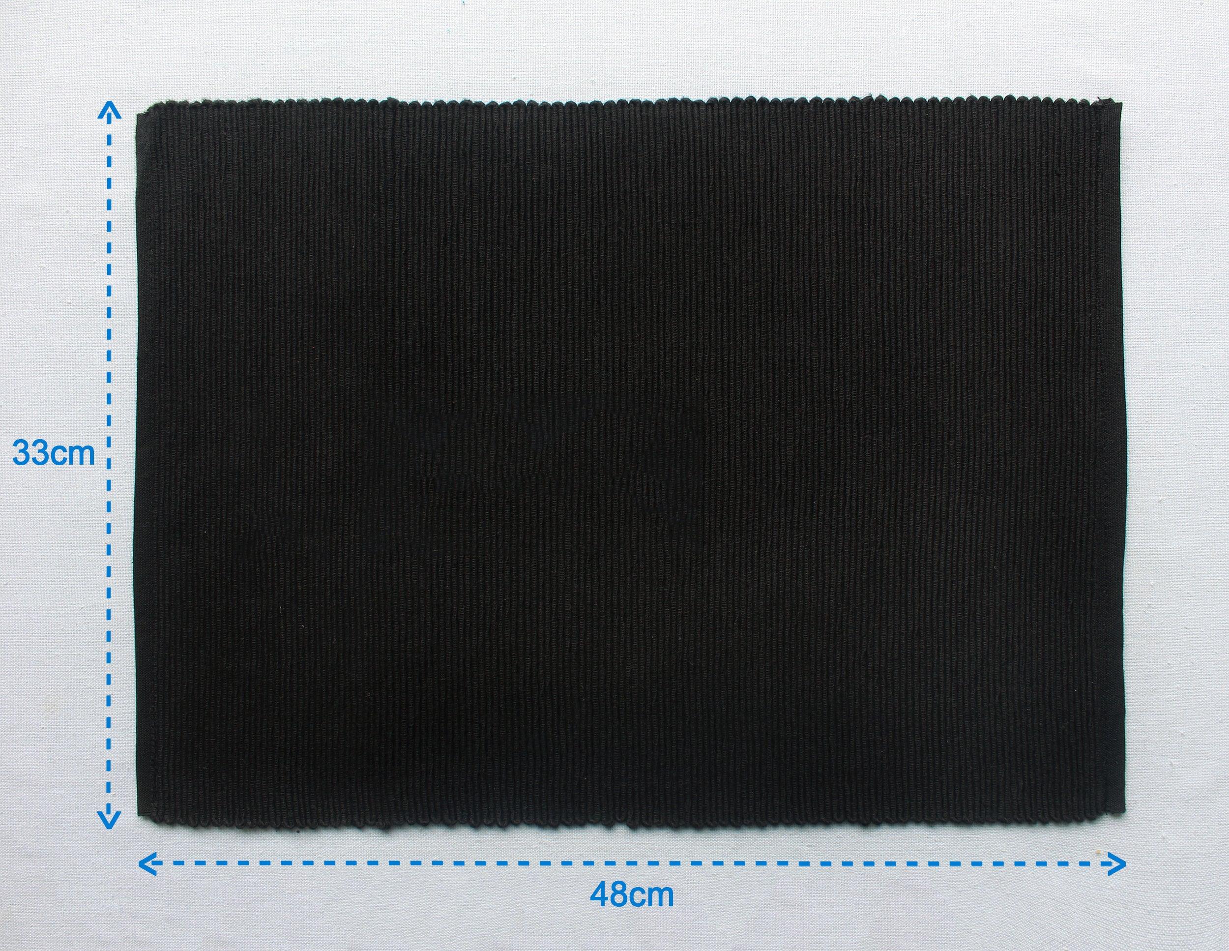 Cotton Solid Black Table Placemats Pack Of 4