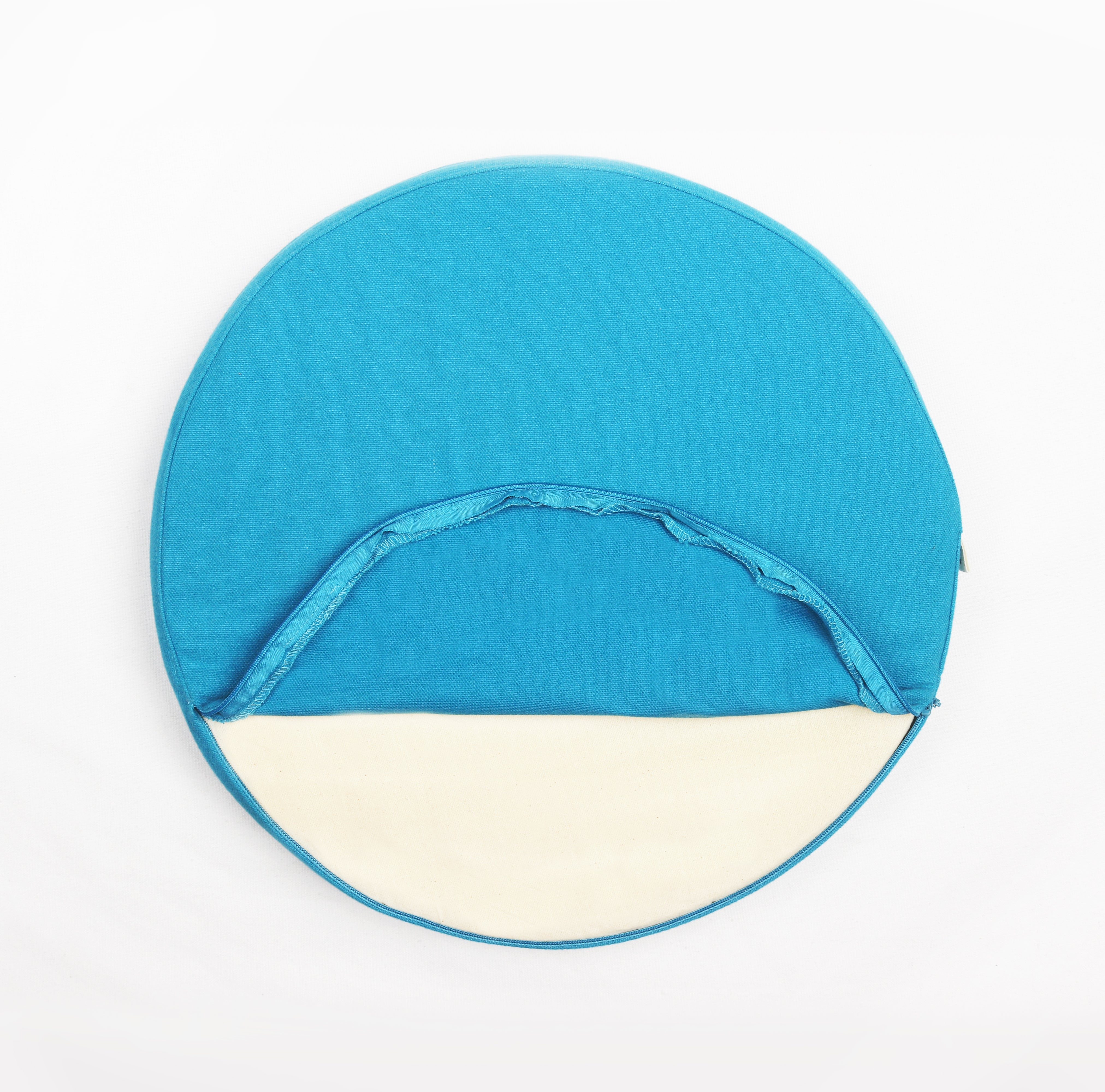 Cotton Blue Round Chair Pad Pack of 2