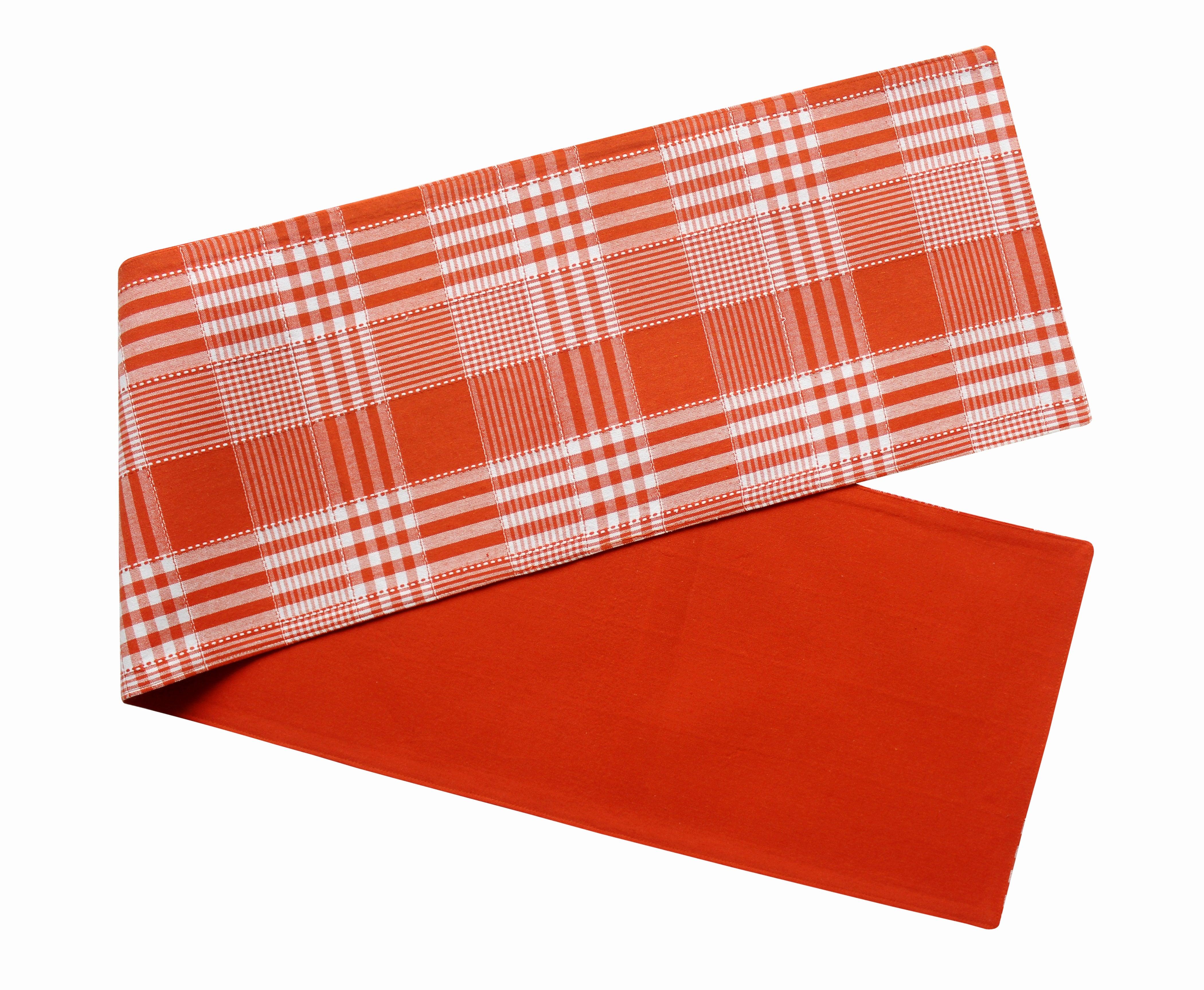 Cotton Track Dobby Orange Table Runner