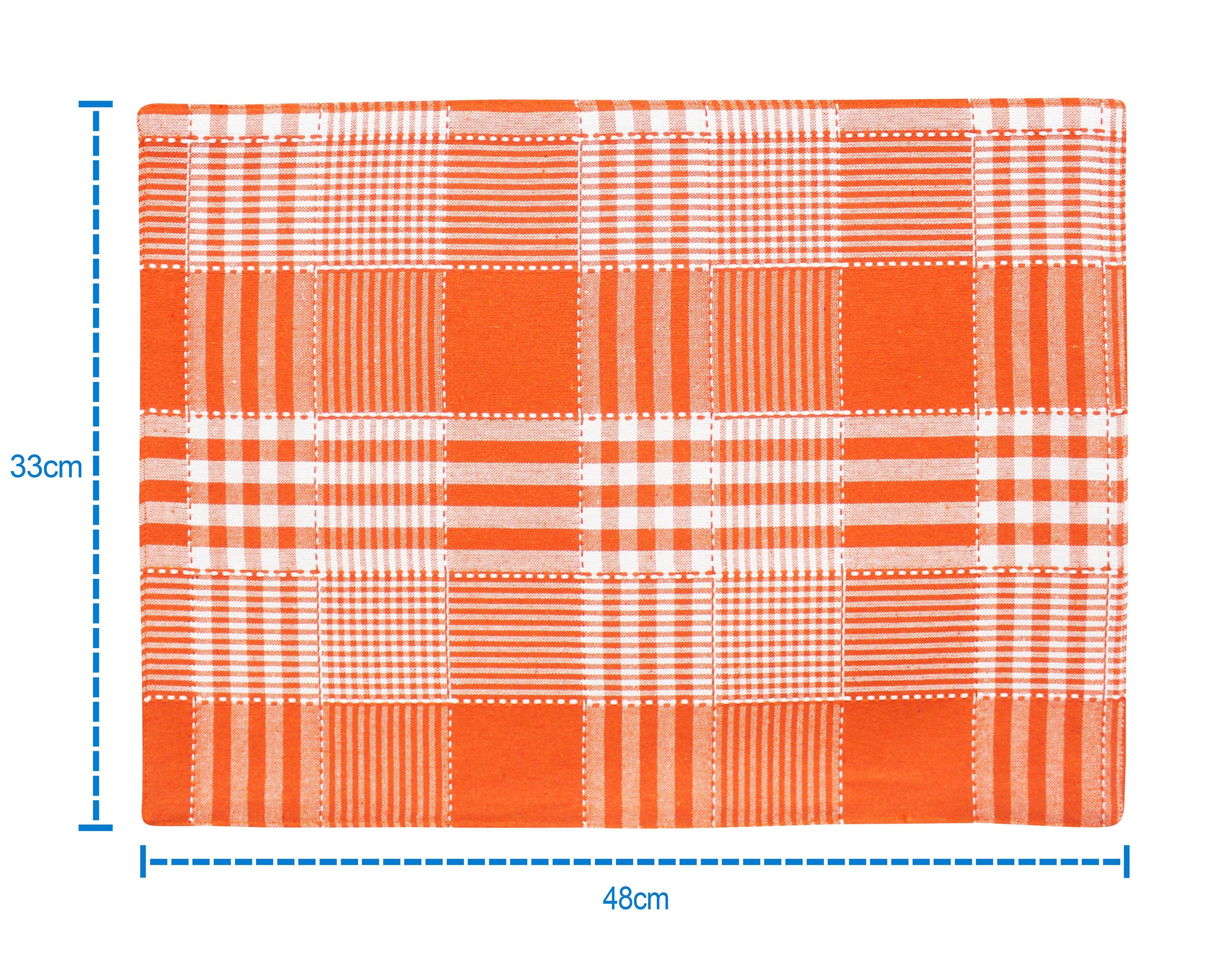 Cotton Track Dobby Orange Table Placemats Pack Of 4
